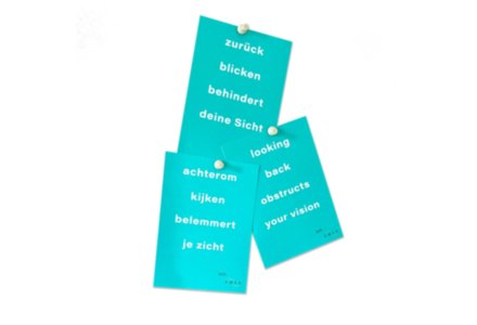 Intention-Karte Zurück blicken behindert Deine Sicht