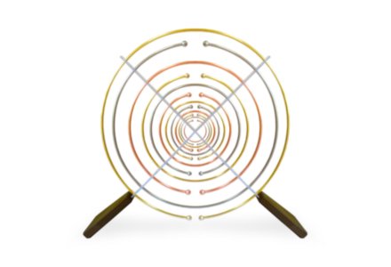 2 Lakhovsky-Antennen mit Schwarze Füsse