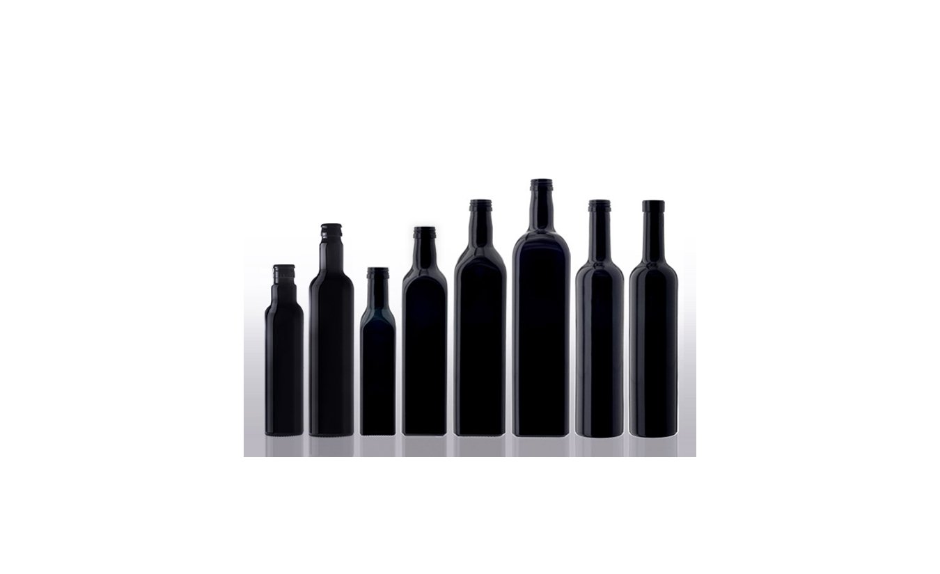 Miron violet glass Ölflaschen, eckig