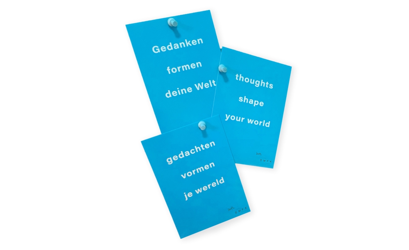Intention-Karte Gedanken formen deine Welt