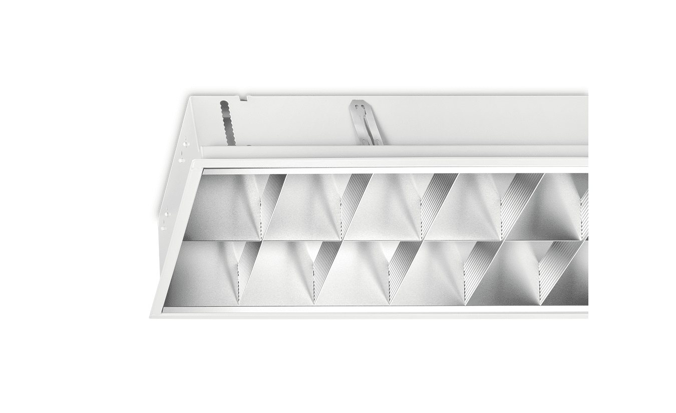 Mountainlight Inlay-Leuchte 2x36 Aluminium-Gitter, matt